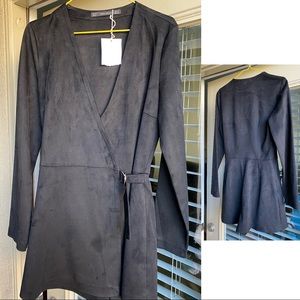 Zara long-sleeve jumpsuit skort romper Small NWT